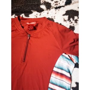 *NWOT* "COWGIRL TUFF CO" WOMEN'S HALF ZIP TOP - MULTI